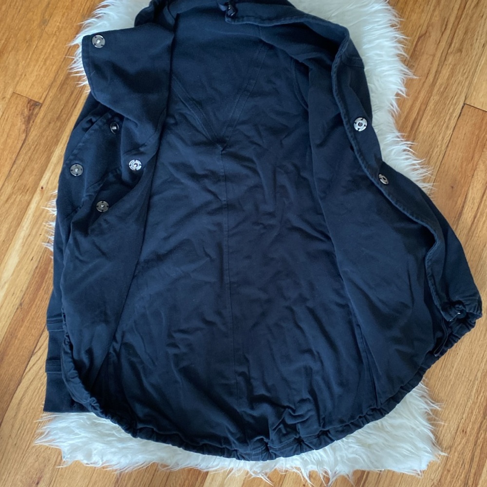 Double Snap Button High Neck Sweater Jacket - image 3